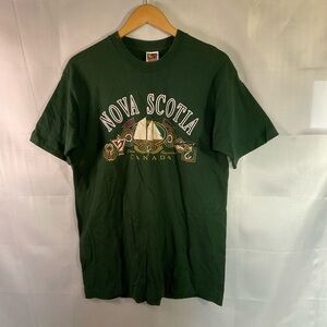 Vintage 90s Single Stitch Nova Scotia Bluenose Graphic Souvenir Tee